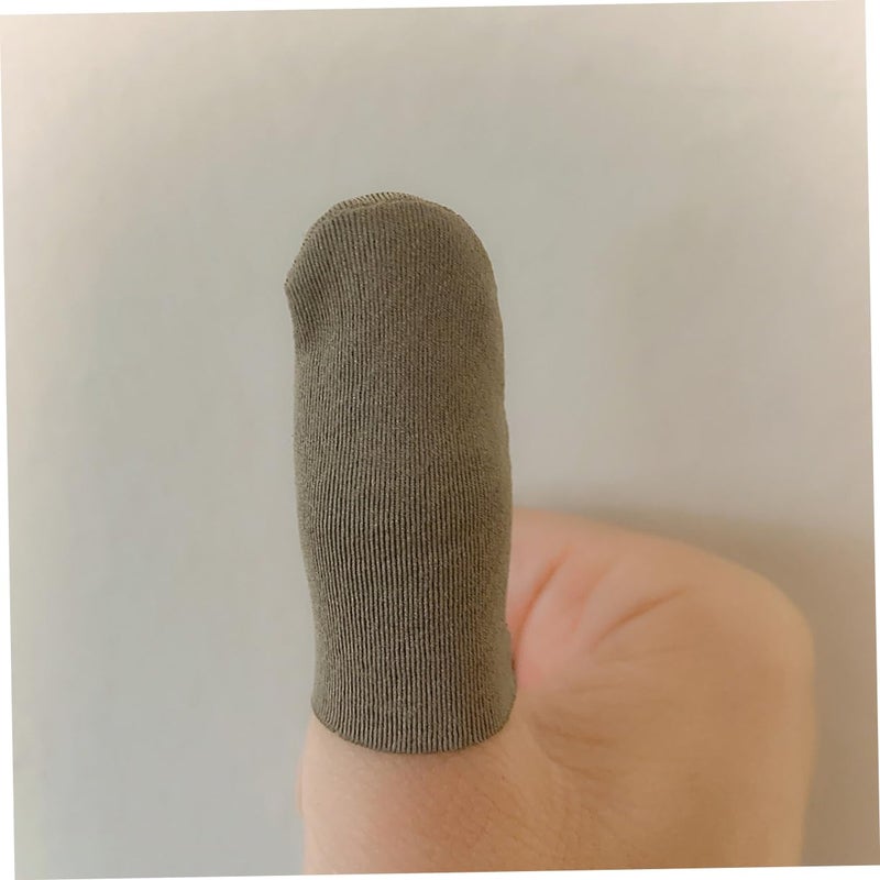 Ultra Thin Silver Fiber Gaming Finger Sleeves Touch Screen 5 Pack Silver Grey - Image 3