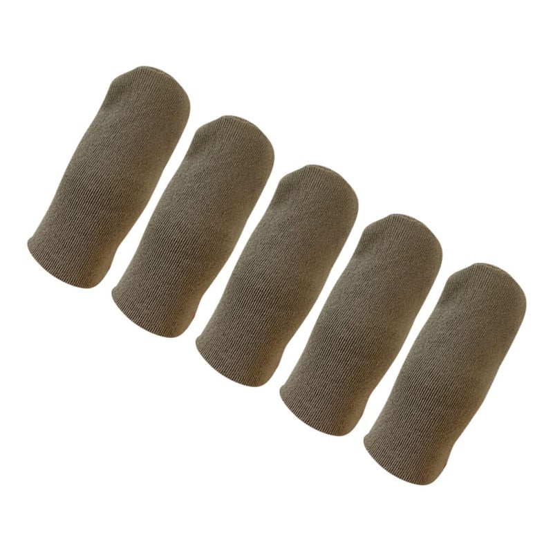 Ultra Thin Silver Fiber Gaming Finger Sleeves Touch Screen 5 Pack Silver Grey - Image 2