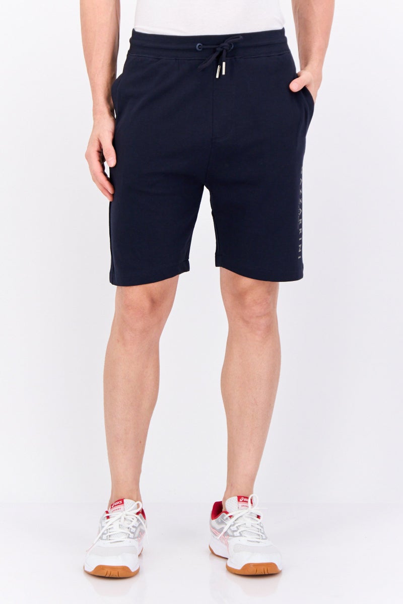 Gazzarrini شورتات أساسية للرجال بشعار العلامة التجارية، كحلي - Image 1