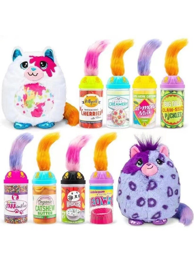 general Long-haired Monster Curly-tailed Cat Plush Toy, Realistic Cat Blind Box, Doll Keychain, Children's Gift (1 Piece) - Image 1