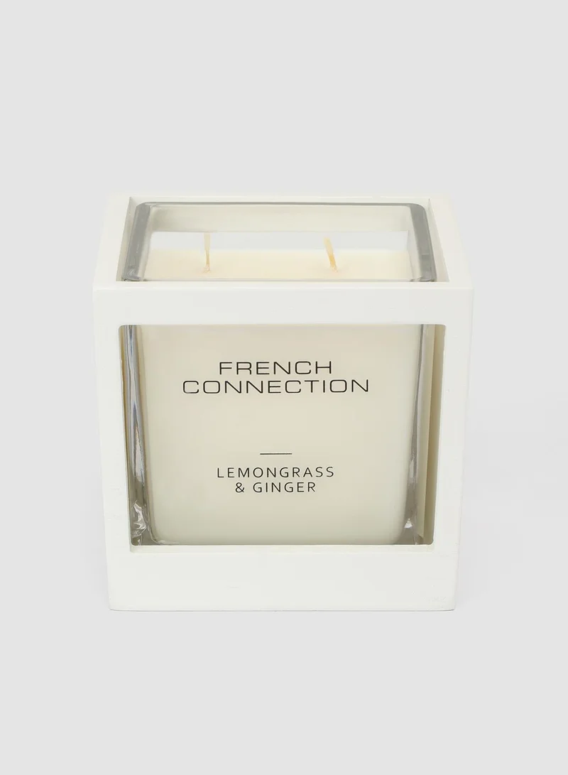 فرنش كونكشن شمعة خشب أبيض بالليمون والزنجبيل  جرام