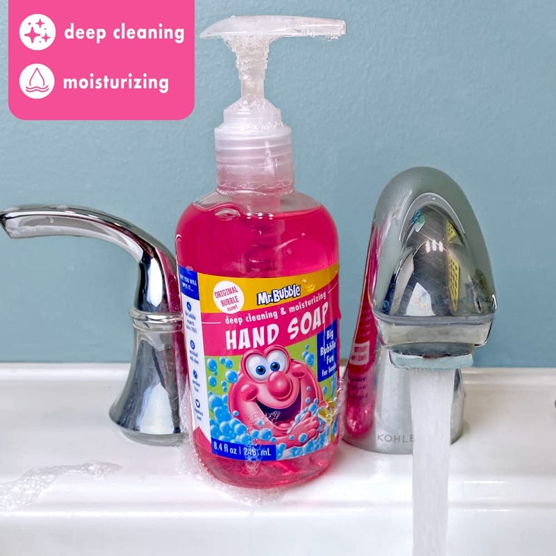 Mr. Bubble Kids Moisturizing Hand Soap, Gentle Sensitive Skin Formula Enriched with Nourishing Aloe Vera - Original Bubble Scent (Pack of 3 Bottles, 8.4 Fl Oz Each) - Image 3