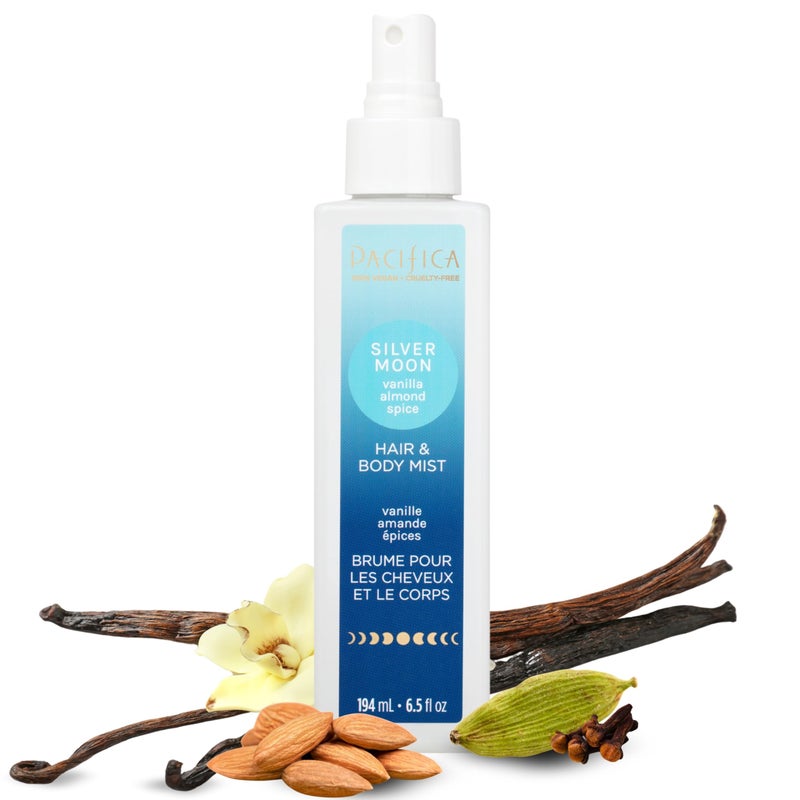 Pacifica Hair Perfume & Body Fragrance Spray Mist - Silver Moon with Vanilla, Almond & Spice â€“ Alcohol-Free, Vegan & Cruelty-Free, 6.5 oz - Image 1