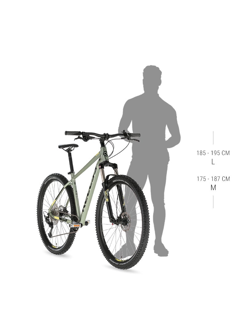KELLYS KELLYS SPIDER 10 Mountain Bike 27.5" – 21-Speed Shimano, SR SUNTOUR Fork, V-Brake – Lightweight Aluminium Frame – Green & Neon Yellow – Men’s MTB Bicycle - Image 5