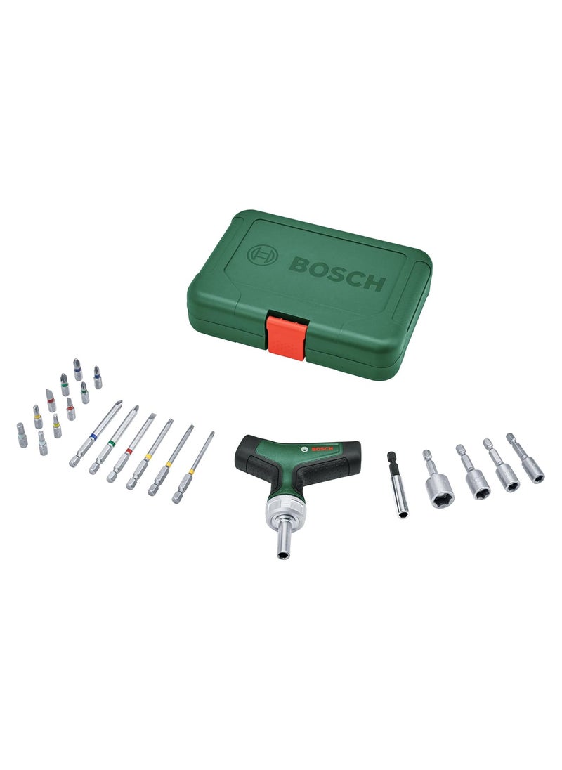 BOSCH BOSCH 22Piece THandle Bit Ratchet Screwdriver Set High Torque Ergonomic Comfort Versatile Functionality  - Image 1