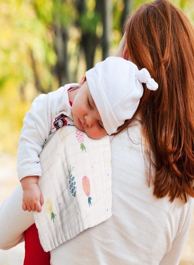 Chumia 20 Pack Muslin Baby Burp Cloths Large 20 x 10 Inches Cotton Baby Burp Rags Towel and Washcloths Face Towels 6 Layers Super Absorbent for Infant Shower,20 Styles - Image 5