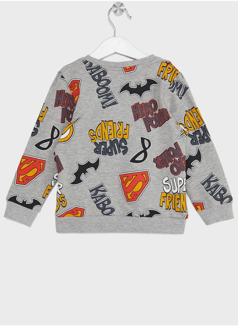 NAME IT - Kids Superhero Print Sweatshirt - Image 1