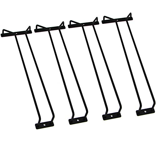 RedDreamer 14-Inch Black Wine Glass Rack, Under Cabinet Wine Glass Holder Stainless Steel Stemware Rack - Hanging Stemware Holder for Cabinet Kitchen Bar, Set of 4 - Image 1