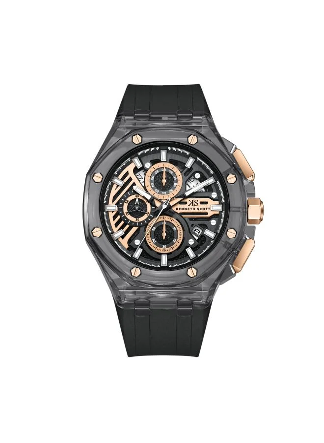 Kenneth Scott Men's Chronograph  Gun  Dial Watch - K26109-ZSBX