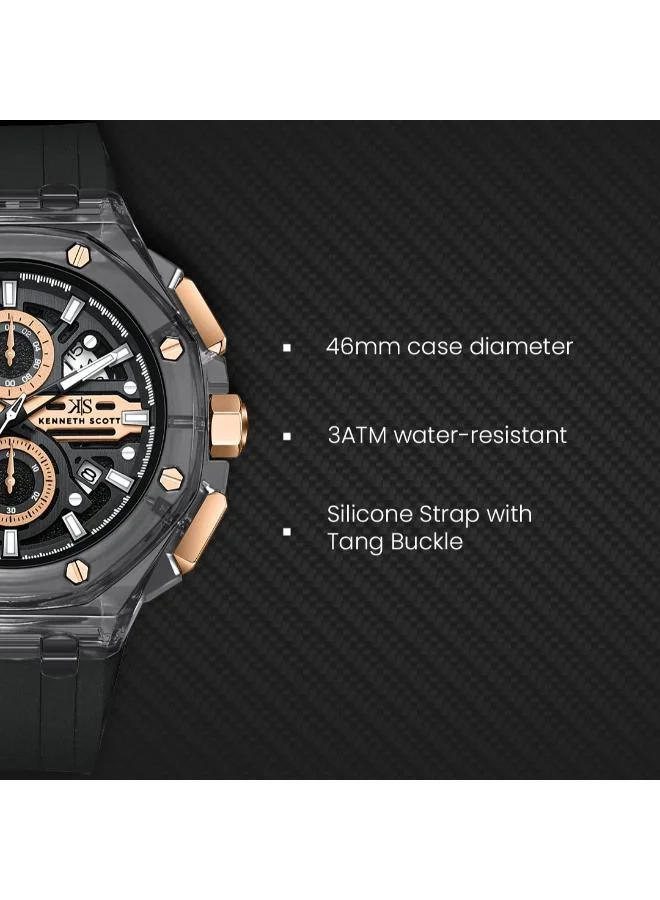 Kenneth Scott  Kenneth Scott Men's Chronograph  Gun  Dial Watch - K26109-ZSBX for Men | Best Price UAE