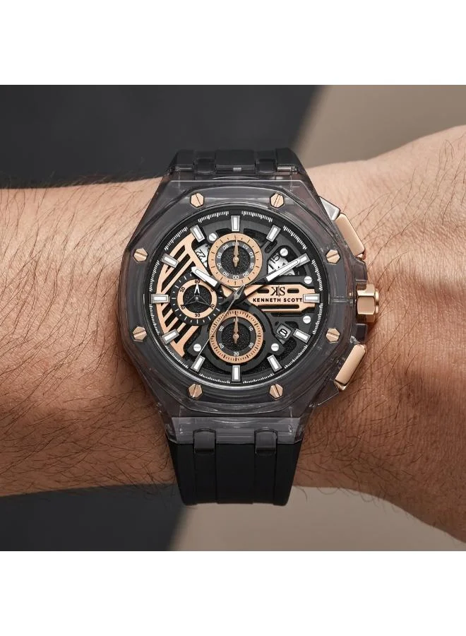 Kenneth Scott  Kenneth Scott Men's Chronograph  Gun  Dial Watch - K26109-ZSBX for Men | Best Price UAE