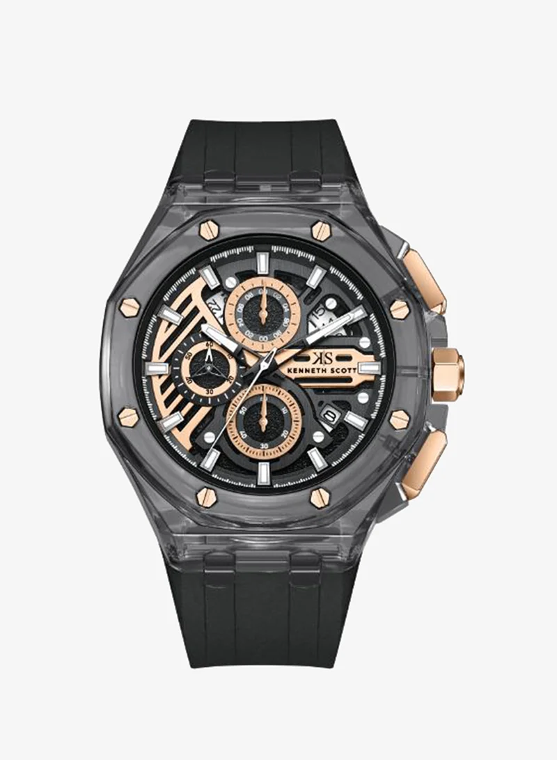 KENNETH SCOTT Kenneth Scott Men's Chronograph  Gun  Dial Watch - K26109-ZSBX