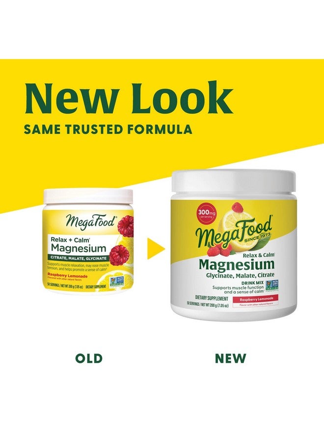 MegaFood Relax + Calm Magnesium Powder - Highly Absorbable Magnesium Glycinate, Magnesium Citrate & Magnesium Malate - Without 9 Food Allergens - Raspberry Lemonade Flavor - 7.05 Oz (50 Servings) - Image 3