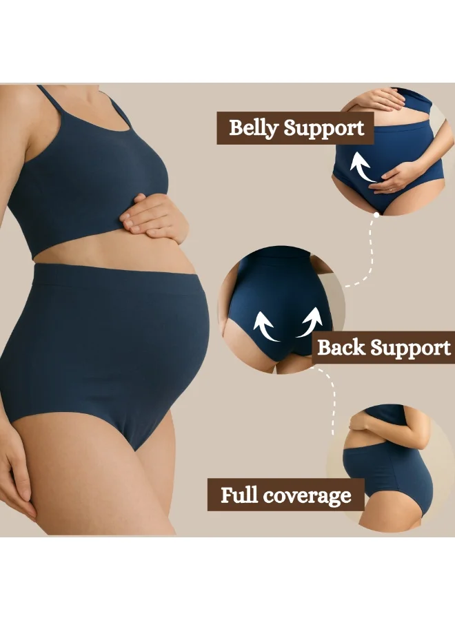 TUMMY High Waist Bamboo Cotton Pregnancy Pants with Full Belly Support Comfty Breathable for Women Panties