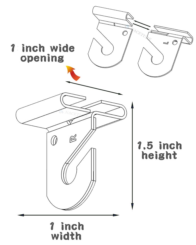 NACETURE 50 Pack Drop Ceiling Hooks - Aluminum, White, Heavy Duty, Rust Resistant, Holds Up to 15 lbs, Perfect for Home, Office, Classroom, Stores, Weddings - Image 4