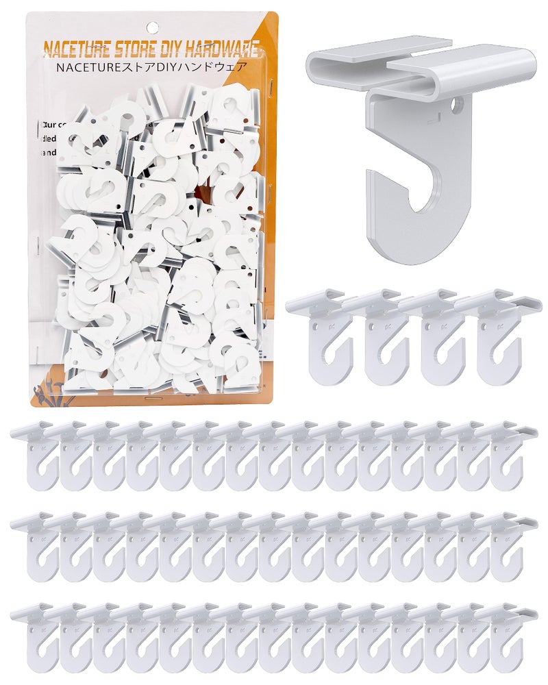 NACETURE 50 Pack Drop Ceiling Hooks - Aluminum, White, Heavy Duty, Rust Resistant, Holds Up to 15 lbs, Perfect for Home, Office, Classroom, Stores, Weddings - Image 1