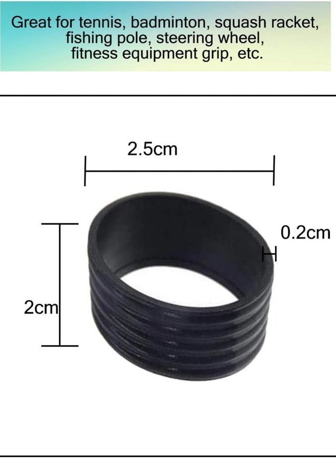 Tustao 5 Pcs Black Tennis Racket Handle Rubber Ring Stretchy Tennis Racquet Band Overgrips, Tennis Grip Band, Tennis Racket Grips, Racquet Accessories - Image 4