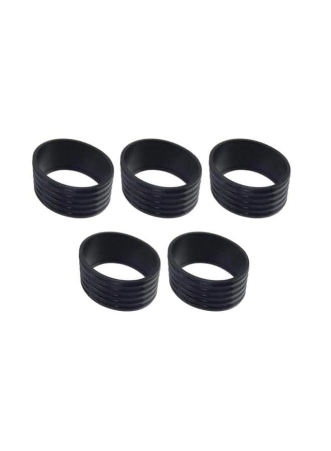 Tustao 5 Pcs Black Tennis Racket Handle Rubber Ring Stretchy Tennis Racquet Band Overgrips, Tennis Grip Band, Tennis Racket Grips, Racquet Accessories - Image 1