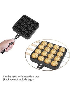 Arabest Takoyaki Grill Pan Plate, 16 Holes Stuffed-Pancake Pan Takoyaki Maker, Takoyaki Baking Mold Tray with 4 Baking Pins | Non Stick, Cooking Baking Mold Tool for Octopus Ball(Black)  - Image 3