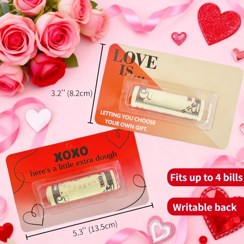 Jxueych 7 Pcs Valentineâ€™s Day Money Holder Cards â€“ Fun & Functional Gift Solution with Clear Blister Shell for Cash & Gift Cards - Image 3