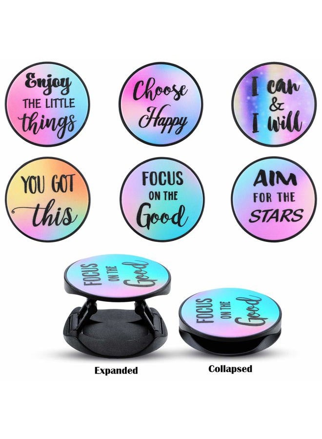 Frienda 6 Pieces Foldable Expanding Stand Holder Inspirational Quote Phone Grip Socket Holder Finger Stand Holder Kickstand Grip for Smartphone and Tablets - Image 1