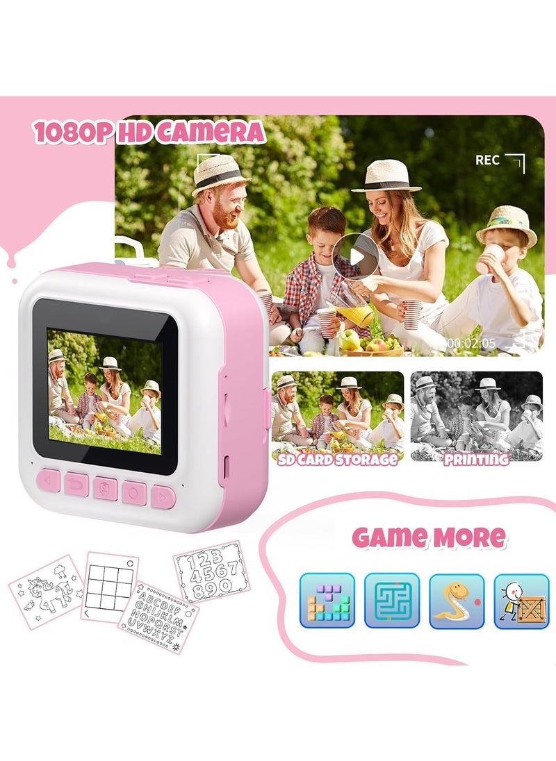 Generic Instant Print Camera for Kids Ages 3 to 14 Digital Kids Camera with Print Paper HD Screen Rechargeable Camera Toy Birthday Gift for Girls and Boys Age 4 5 6 7 8 9 10 11 12 13  - Image 3