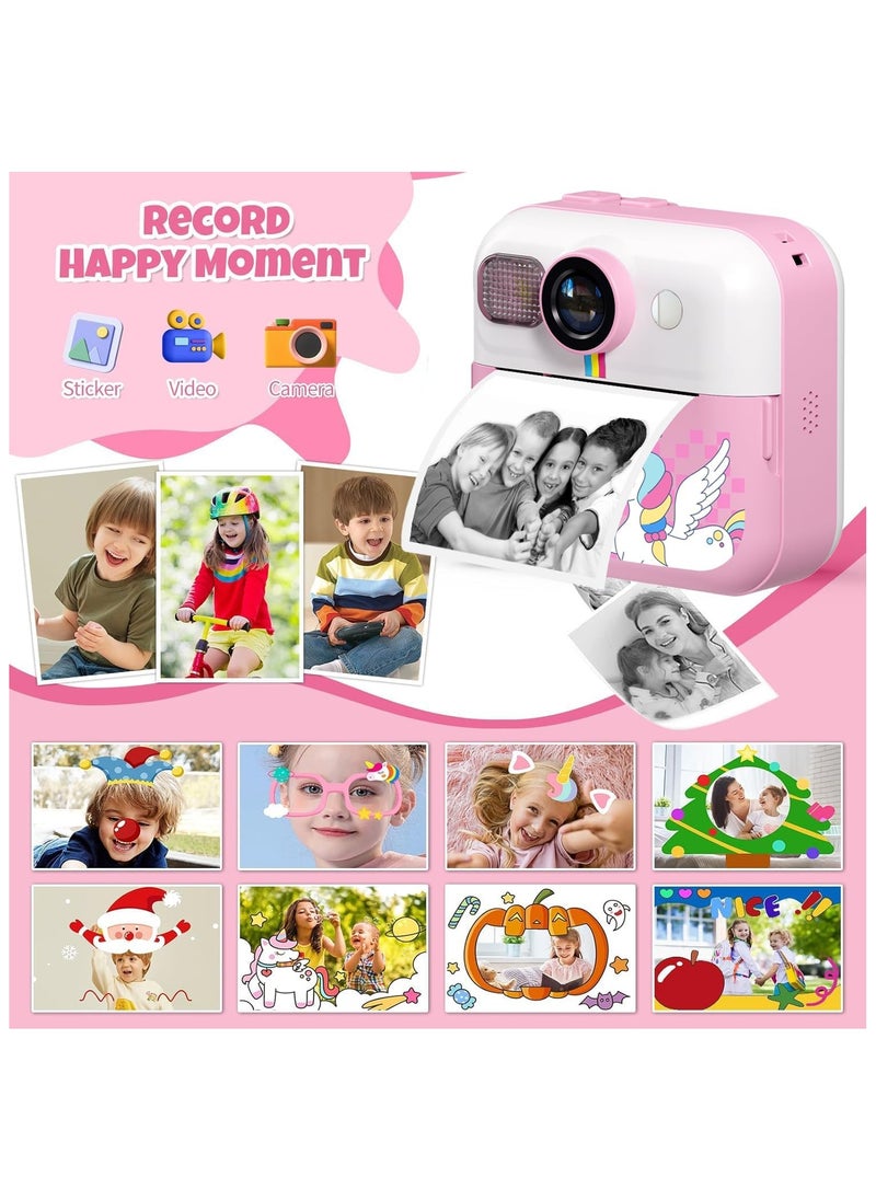 Generic Instant Print Camera for Kids Ages 3 to 14 Digital Kids Camera with Print Paper HD Screen Rechargeable Camera Toy Birthday Gift for Girls and Boys Age 4 5 6 7 8 9 10 11 12 13  - Image 4