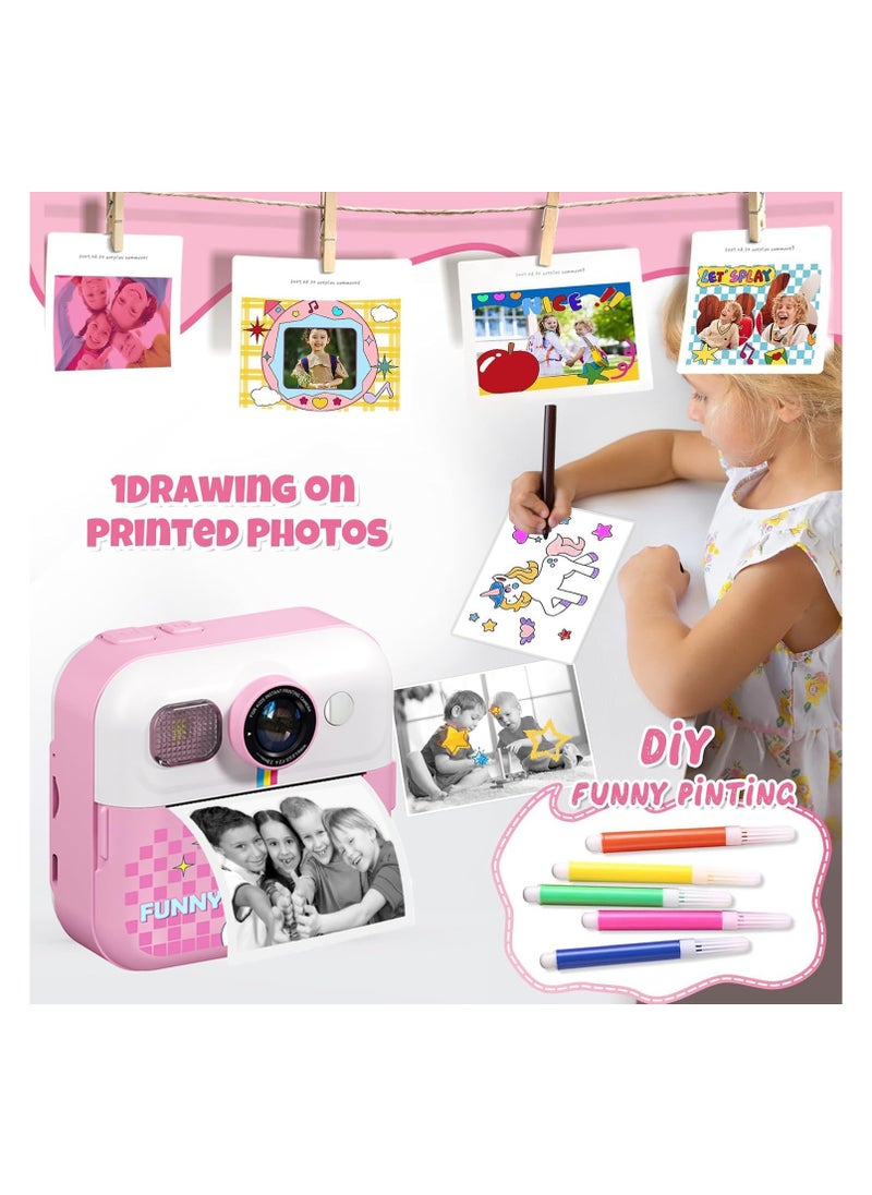 Generic Instant Print Camera for Kids Ages 3 to 14 Digital Kids Camera with Print Paper HD Screen Rechargeable Camera Toy Birthday Gift for Girls and Boys Age 4 5 6 7 8 9 10 11 12 13  - Image 5