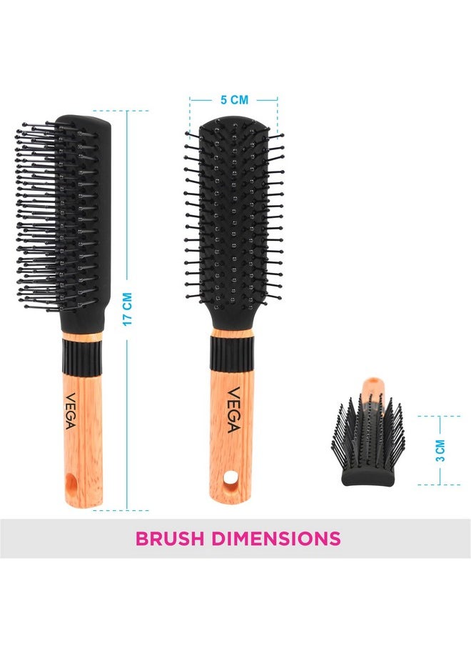 Vega Mini Flat Hair Brush (India'S No. 1* Hair Brush Brand) For Men & Women (R5-Fb)  - Image 3