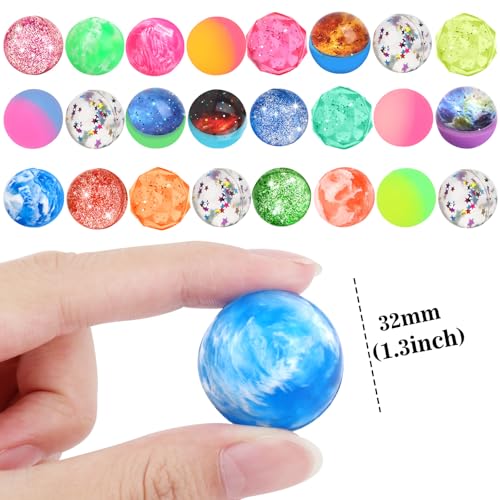 Hxezoc 24 Pcs Bouncy Balls for Kids 32mm 6 Styles Rubber Bounce Balls Bulk for Party Favors Goodie Bag Fillers Easter Gift Bag Stuffers Basket Stuffers Classroom Prizes - Image 5