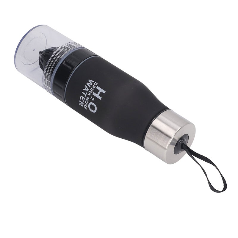 Fruit Infuser Bottle 650ml Black: Squeeze Juice Function - Leakproof Design Fruit Water Bottle for Outdoor Activities Office Travel Sports Enthusiasts - Image 3