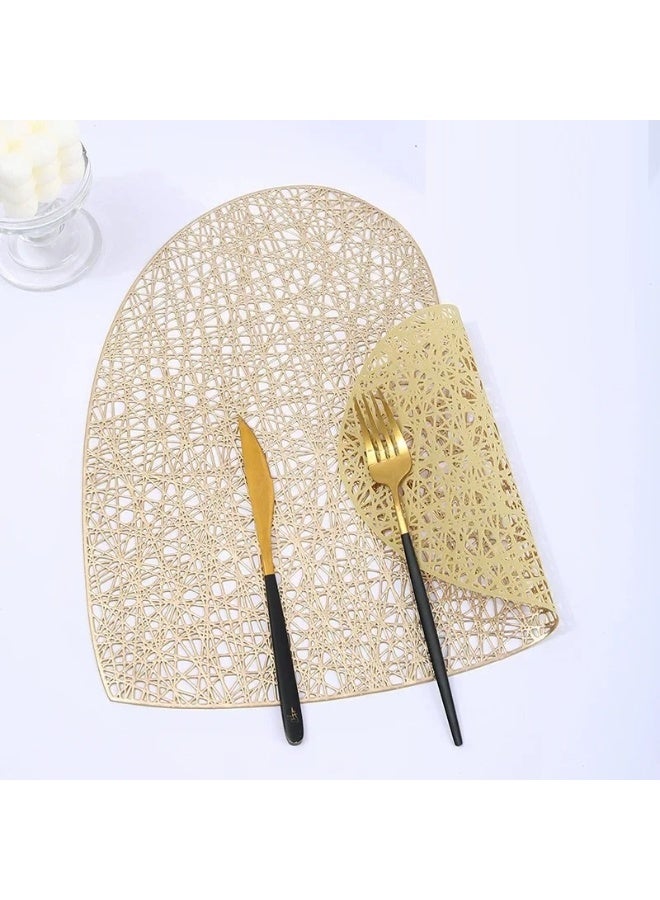 ناكسوس 6 قطع من مفارش الطاولة المقاومة للحرارة والمضادة للانزلاق المصنوعة من البلاستيك PVC المجوف لتزيين الطاولة للحفلات وحفلات الزفاف - Image 4