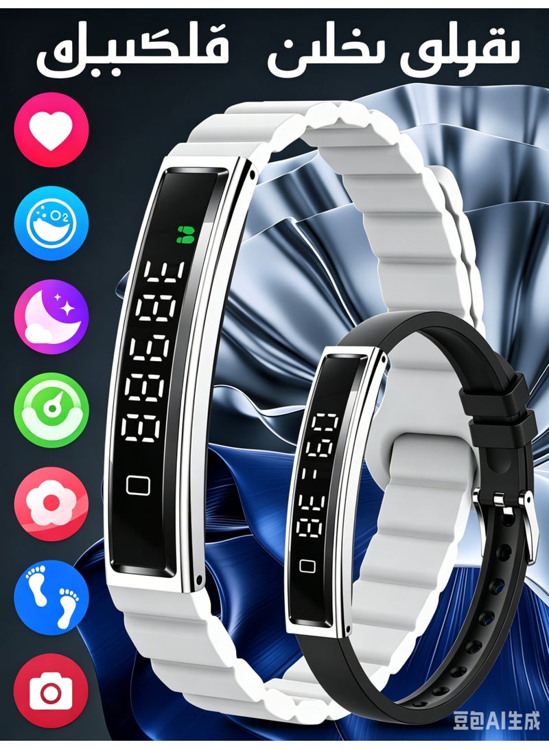 سوار تعقب اللياقة البدنية الذكي للرجال والنساء، مراقب معدل ضربات القلب وضغط الدم، عداد الخطى، متتبع النوم، مقاوم للماء IP68 - Image 1