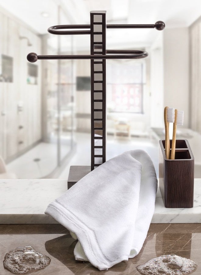 Creative Scents Monogrammed Towels Fingertip, Personalized Gift, 11 x 18 Inches - Set of 4- Silver Embroidered Towel - Extra Absorbent 100% Cotton- Soft Velour Finish - For Bathroom/ Kitchen/ Spa- Initial W (White) - Image 3