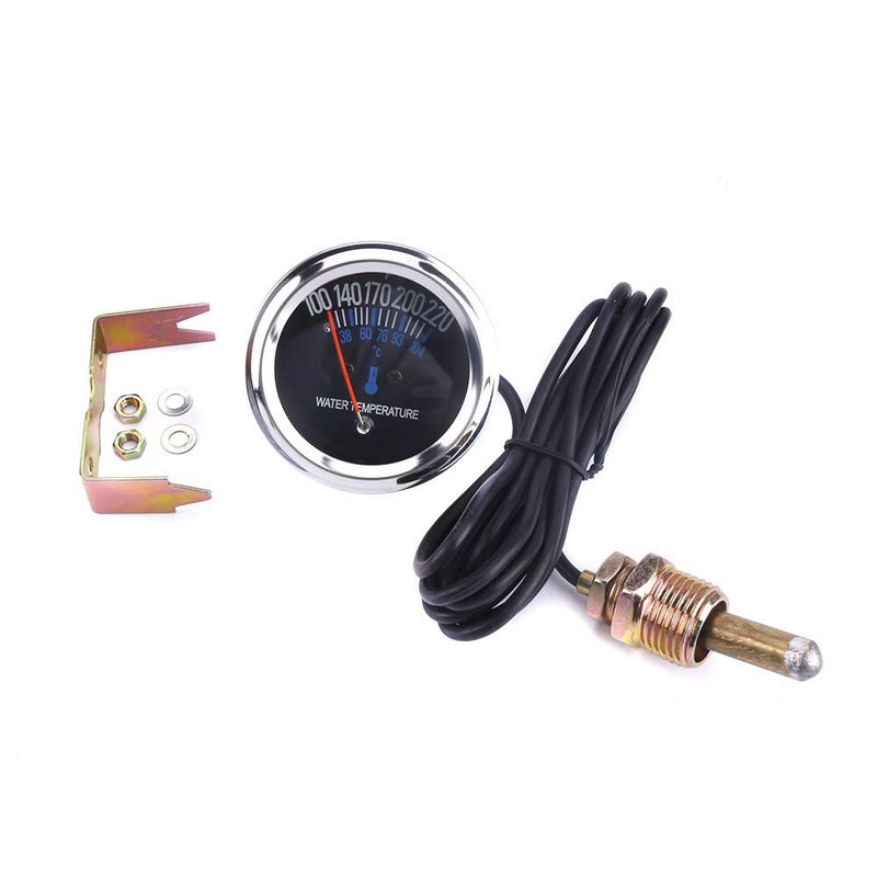 Dyno Racing 2 inch 52mm Pointer Electrical Mechanical Car Water Temp Temperature Gauge Celsius Fahrenheit Black Face Meter with Sensor 12NPT - Image 3