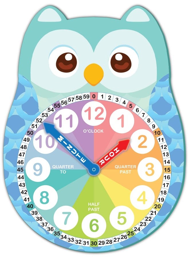 Nourish Learning Clock for Kids - Kids Learn to Tell Time Easily - 14.5 x 10.5 Inches