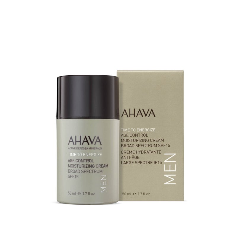 AHAVA Men's Age Control Moisturizing Cream, Broad Spectrum SPF15 - Fast-absorbing Silky Hydrating Lotion, Protects from Premature Aging Signs of UVA/B rays, Enriched with Exclusive Osmoter, 1.7 Fl.Oz - Image 2