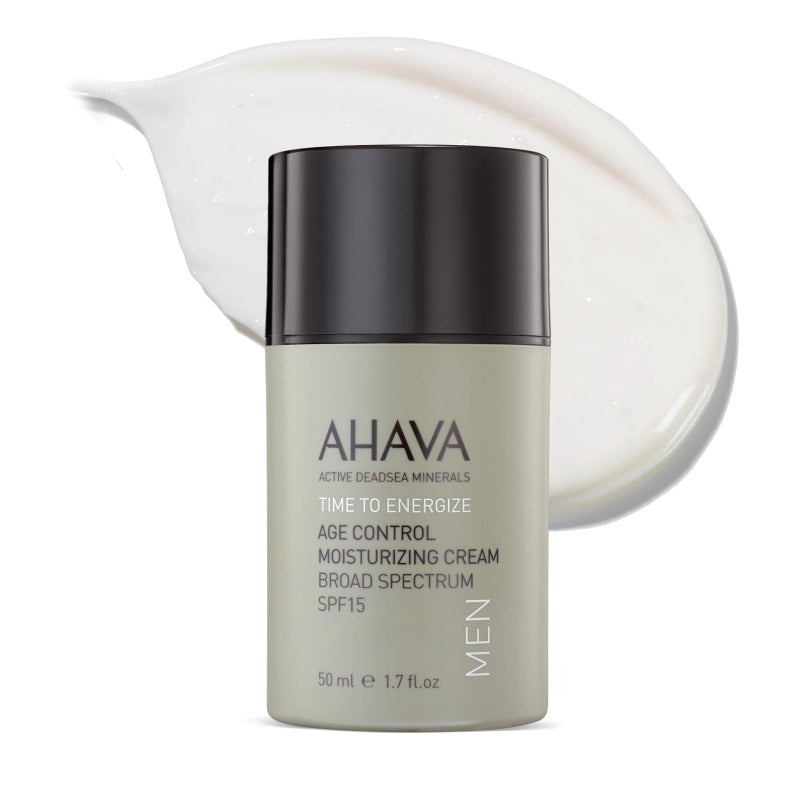 AHAVA Men's Age Control Moisturizing Cream, Broad Spectrum SPF15 - Fast-absorbing Silky Hydrating Lotion, Protects from Premature Aging Signs of UVA/B rays, Enriched with Exclusive Osmoter, 1.7 Fl.Oz - Image 1