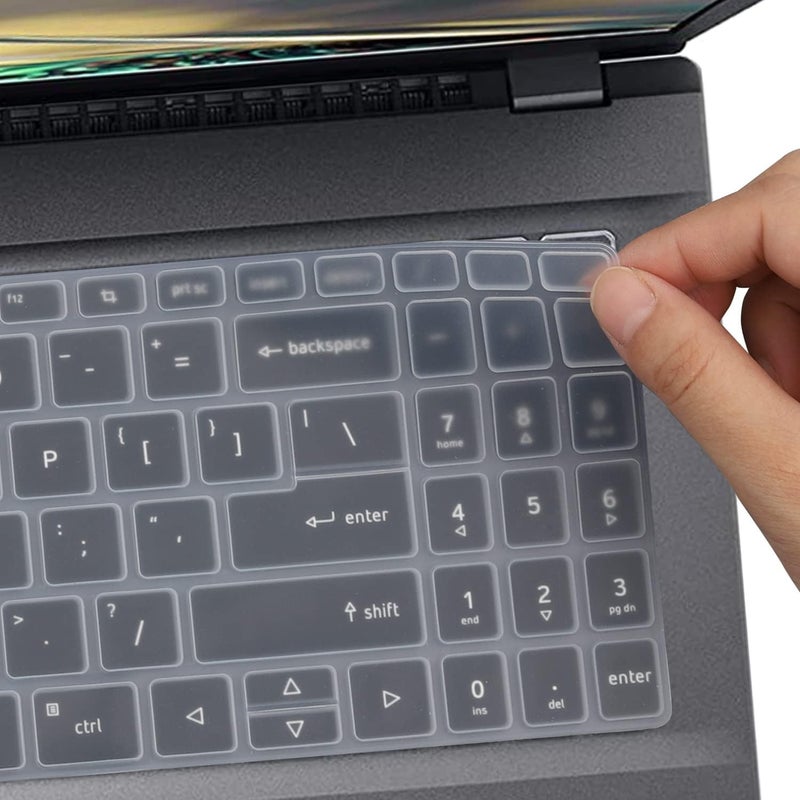 Raya غطاء لوحة مفاتيح سيليكون لجهاز Acer Nitro V 15 (ANV15-41 / ANV15-51 / ANV15-52) و Acer Aspire 5 (A515-57G / A515-58GM) و Acer Nitro Lite 16 (NL16-71G) لأجهزة الألعاب (سيليكون شفاف) - Image 3