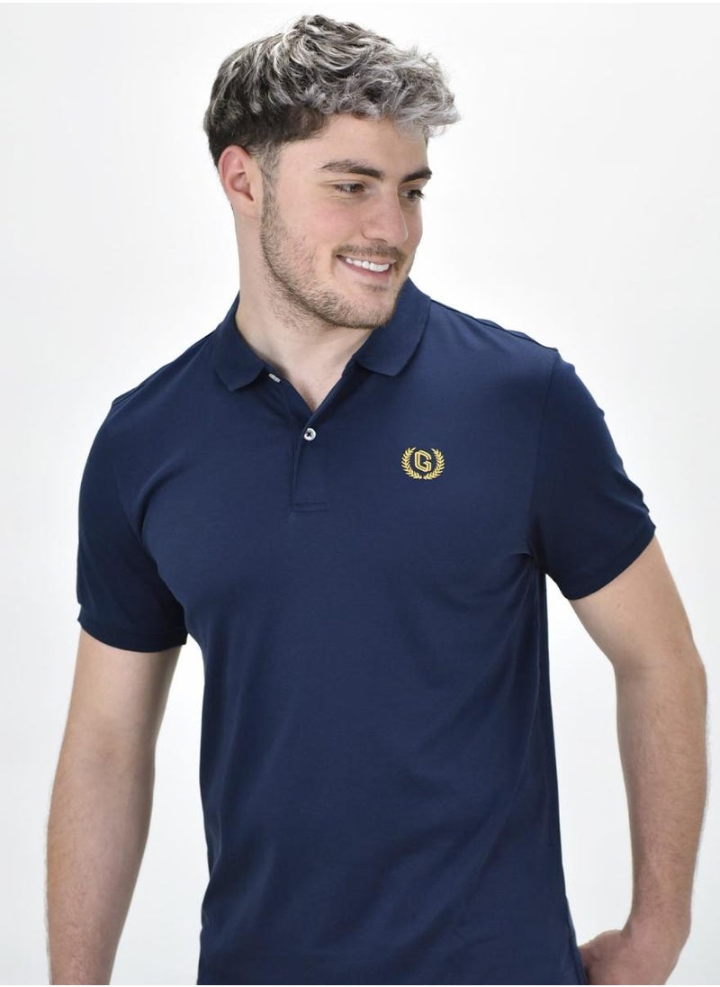 GIORDANO - Men's Liquid Touch Polo - Blue - Image 1
