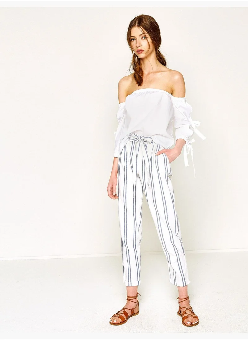 كوتون Shoulder Detailed Blouse