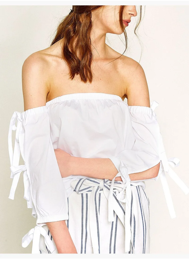 كوتون Shoulder Detailed Blouse