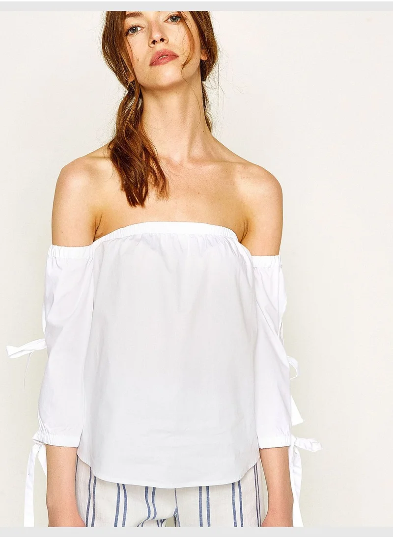 كوتون Shoulder Detailed Blouse
