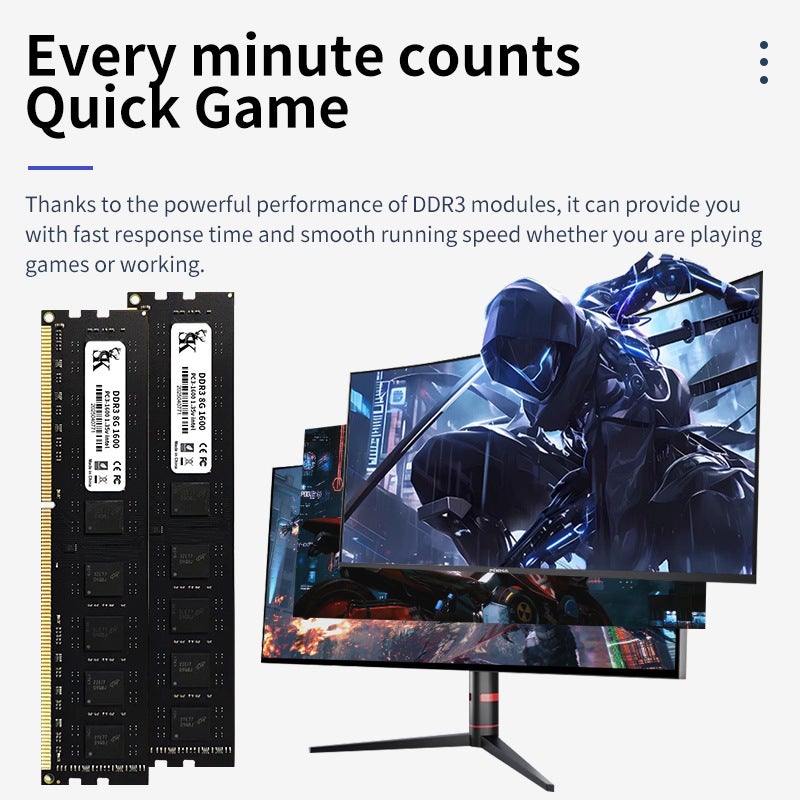 Desktop computer memory module DDR3 4G 8G 16G. Laptop 1600. Single strip box. - Image 3