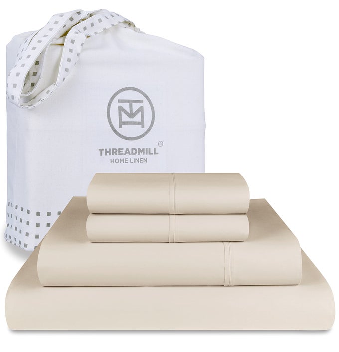 100 COTTON SHEETS FOR CAL KING SIZE BED 600 THREAD COUNT CAL KING BED SHEETS SET WITH 16 DEEP POCKET SATEEN WEAVE 4PIECE BEDDING SET WITH COOLING EFFECT BEIGE