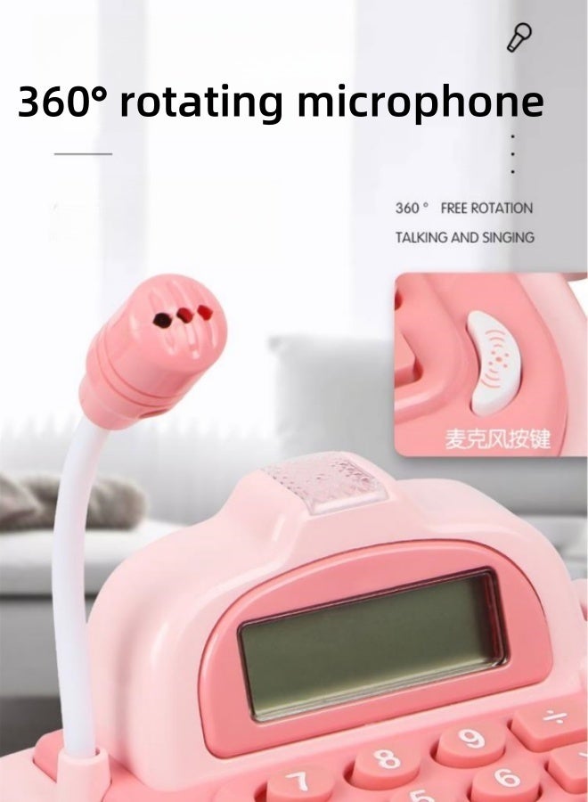 MLADEN لعبة السجل النقدي الذكي مع لعبة الآلة الحاسبة، لعبة محاكاة متعددة الوظائف لتسجيل النقود لعبة تسجيل النقود الكهربائية مع وظائف المسح الضوئي والوزن، لعبة تسجيل النقود في المنزل لعبة تسجيل النقود في السوبر ماركت مع إضاءة وموسيقى مناسبة للأطفال فوق 3 سنوات - Image 4