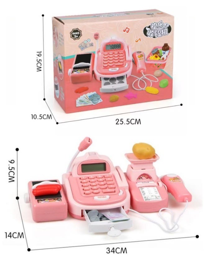 MLADEN لعبة السجل النقدي الذكي مع لعبة الآلة الحاسبة، لعبة محاكاة متعددة الوظائف لتسجيل النقود لعبة تسجيل النقود الكهربائية مع وظائف المسح الضوئي والوزن، لعبة تسجيل النقود في المنزل لعبة تسجيل النقود في السوبر ماركت مع إضاءة وموسيقى مناسبة للأطفال فوق 3 سنوات - Image 2