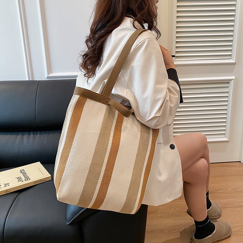 Large Capacity Bag Women'S 2025 Spring New Large Capacity Portable Tote Bag Casual Simple Commuting Shoulder Bag For Women - Image 5