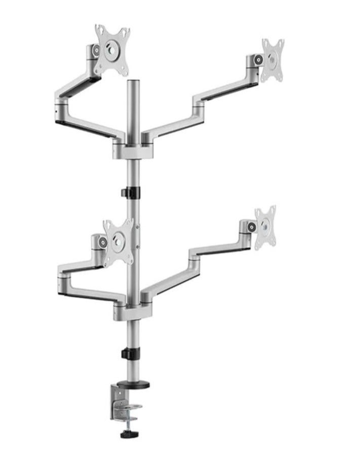 ELTRAZONE Double Quadrant Monitor Stand SH72 CO48 – Premium Aluminium Dual Articulating Arm Mount for 13”-32” Monitors – Matte Black/Silver – 360° Rotation, Height Adjustable, Max Load 6kg per Screen, VESA 100x100mm Compatible - Image 2