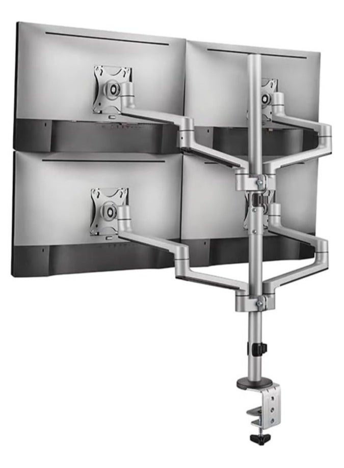 ELTRAZONE Double Quadrant Monitor Stand SH72 CO48 – Premium Aluminium Dual Articulating Arm Mount for 13”-32” Monitors – Matte Black/Silver – 360° Rotation, Height Adjustable, Max Load 6kg per Screen, VESA 100x100mm Compatible - Image 4